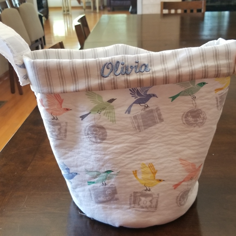 Cloth Bag with Olivia stitched on it